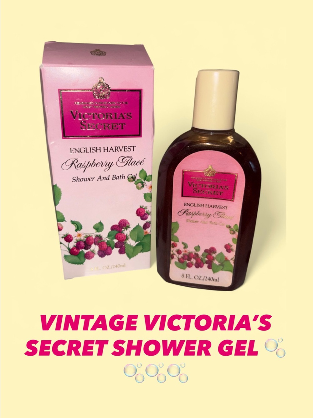 Vintage Victoria’s Secret Raspberry Glacé Shower & Bath Gel - SEALED IN BOX
